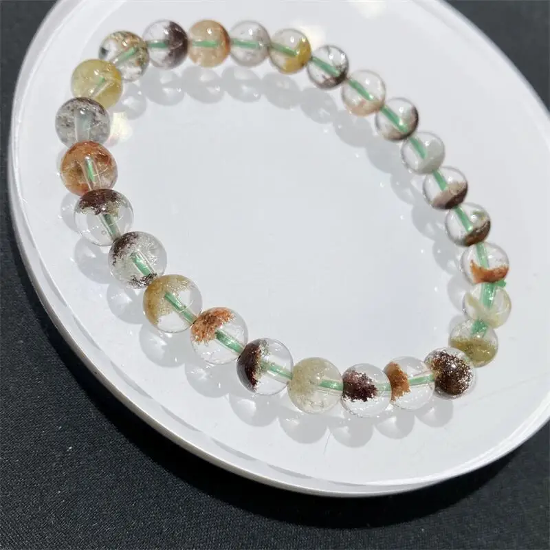 Natural Colored Garden Quartz Bead Bracelet Fashion Reiki Gemstone Round Beads Jewelry Couple Gift 1PCS 7/8/9/10MM