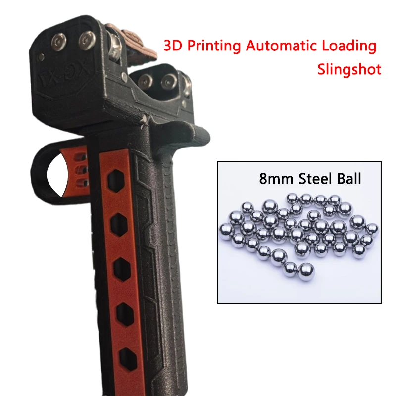 Carbon Fiber Automatic Loading Rapid Fire S lingsho PLA+PETG 3D Printed Outdoor Camping Portable EDC Shooting Toy Tool