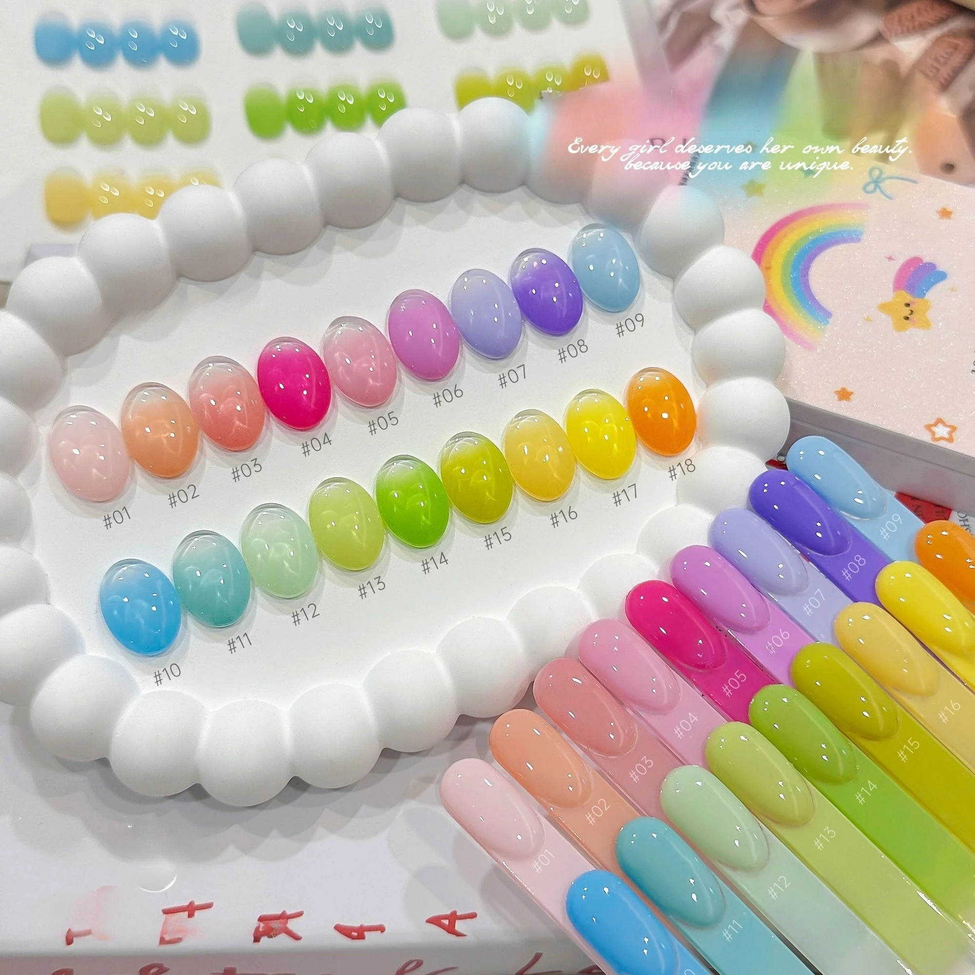 

18Colors Pat Painting Gel Nail Polish Pink Yellow Patting Glue Smudge Canned High Saturation Semi-Solid Nail Polish For Manicure