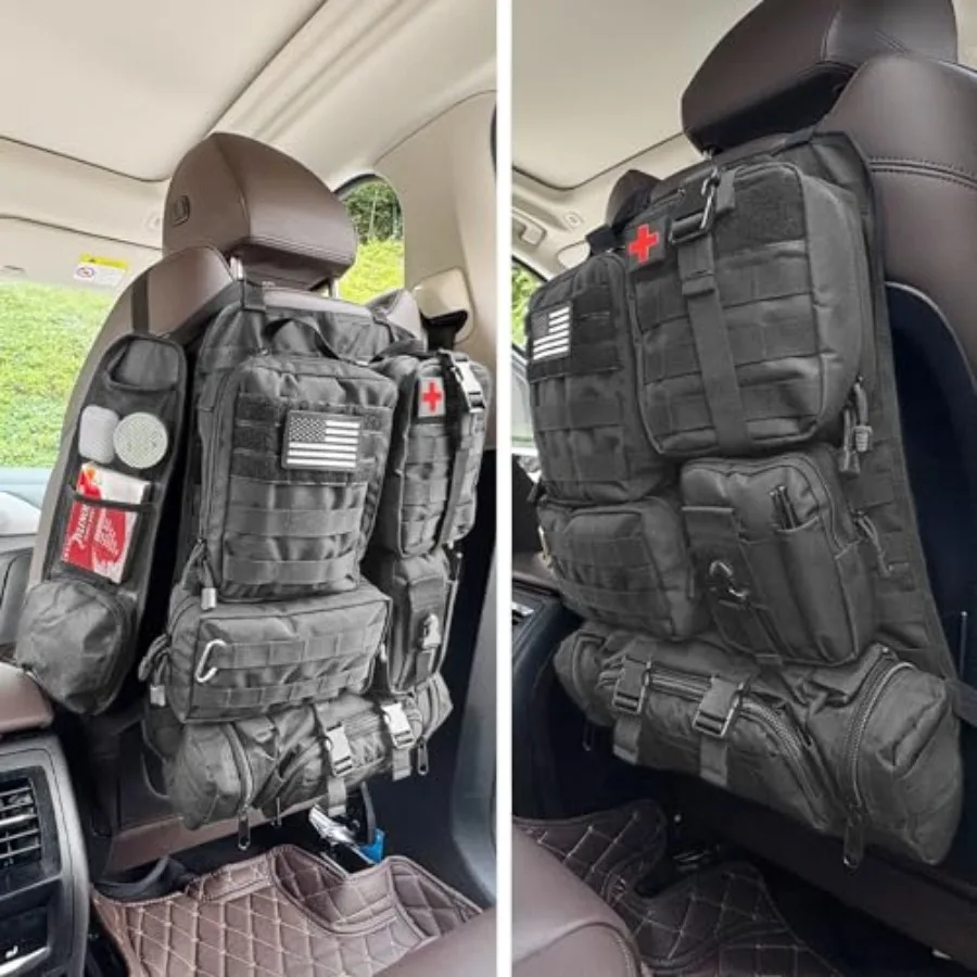 

Тактический органайзер на спинку сиденья, органайзер для грузовика с отстегивающимися карманами, универсальный для автомобилей, грузовиков, Ford, Jeep, военного класса, усиленный.