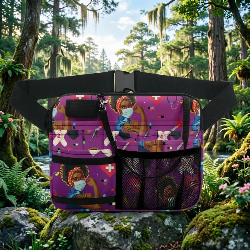 Симпатичная поясная сумка с принтом собачьих лап, многофункциональная сумка для груминга с несколькими карманами, регулируемый ремень-органайзер для ветеринаров и грумеров