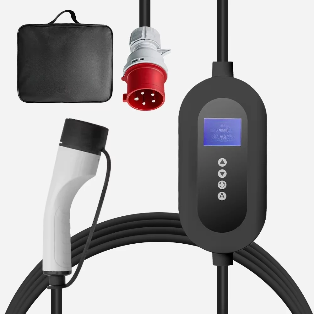 

For High Quality 380V Three-phase 32A/22KW Adjustable Current Reservation Charging Portable Color Screen Car Charging Gun
