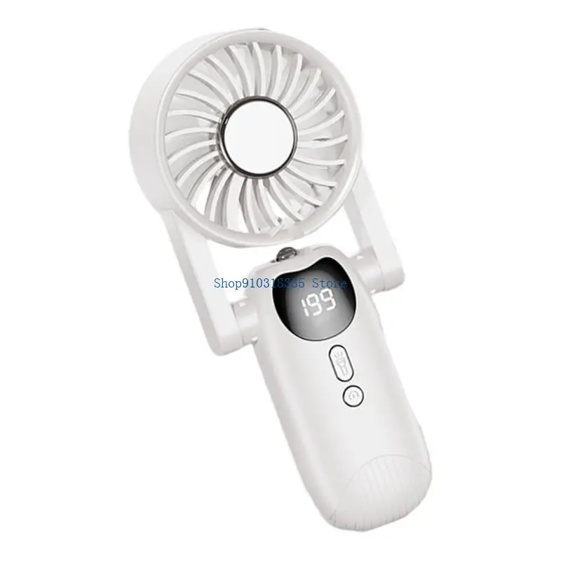  Multifunctional Handheld Cooling Fan With Digital Screen And Torch Feature