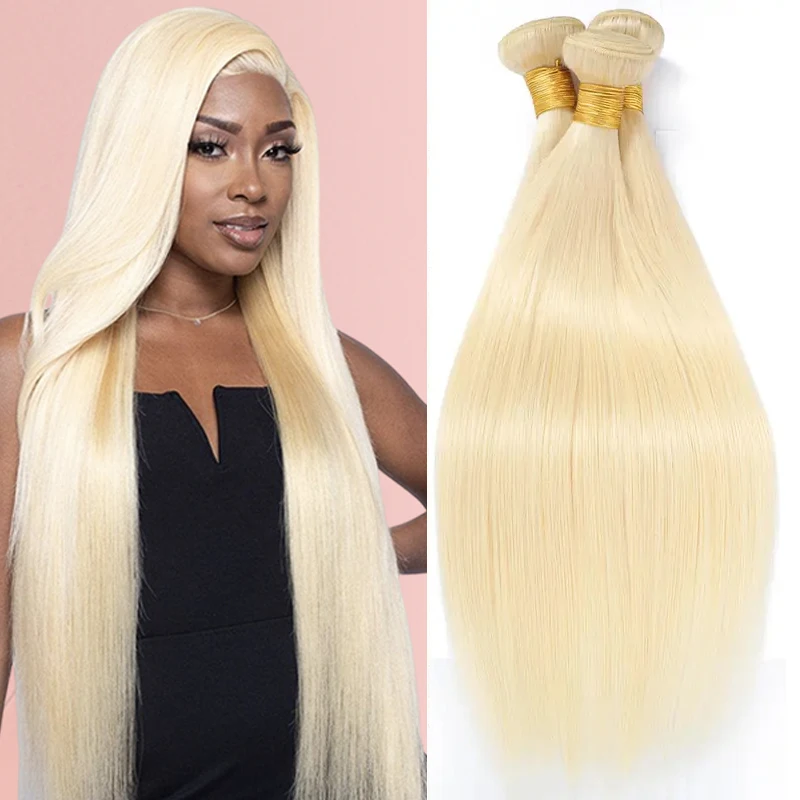 Straight Golden Hair Bundles #613 Brazilian Headgrass Women's Hair Truly Untreated Virgin Hair Extension Straight Hair Bundles