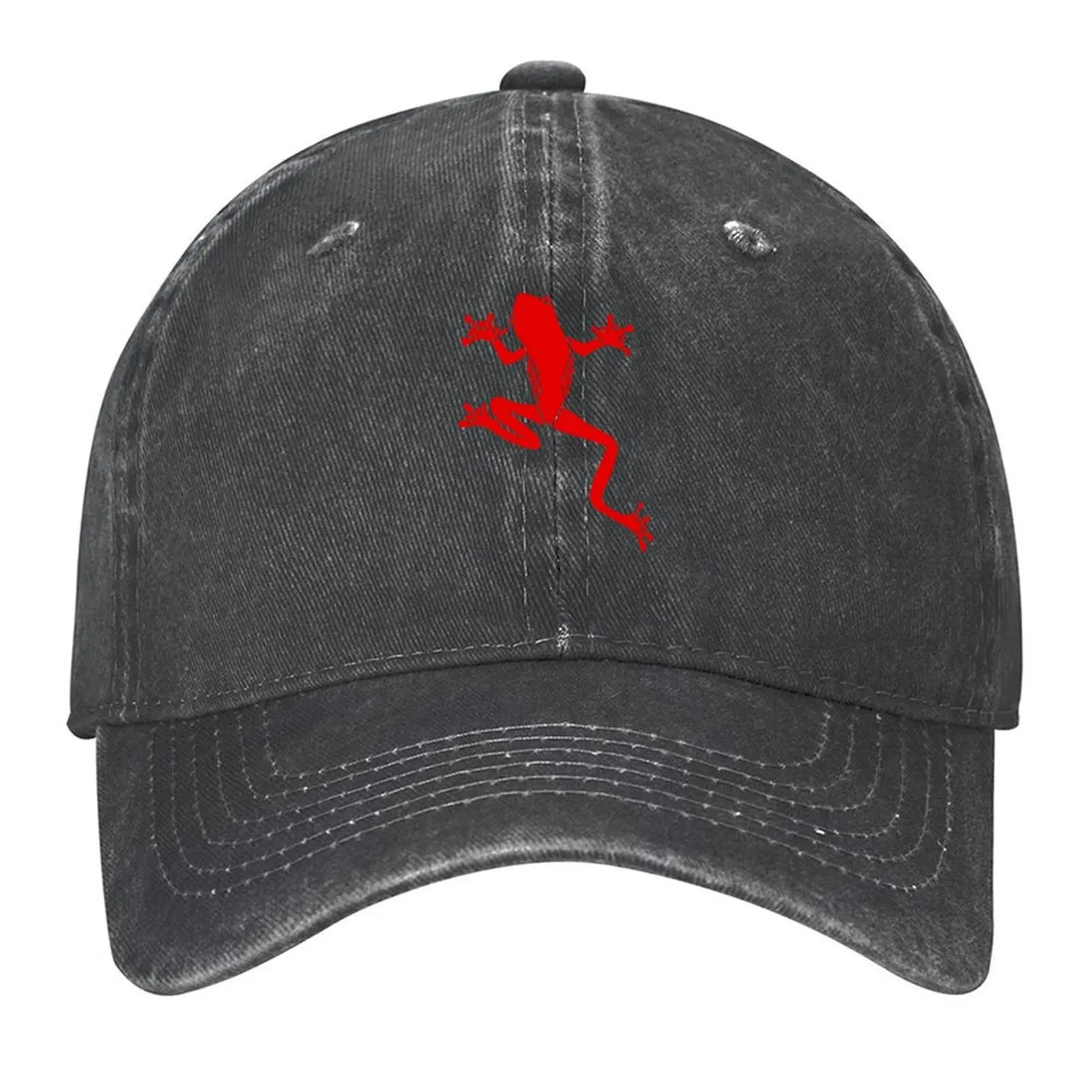 

Red Climbing Frog (black background) Baseball Cap hats for men Gentleman Hat Dropshipping luxury woman cap Baseball Men Women's