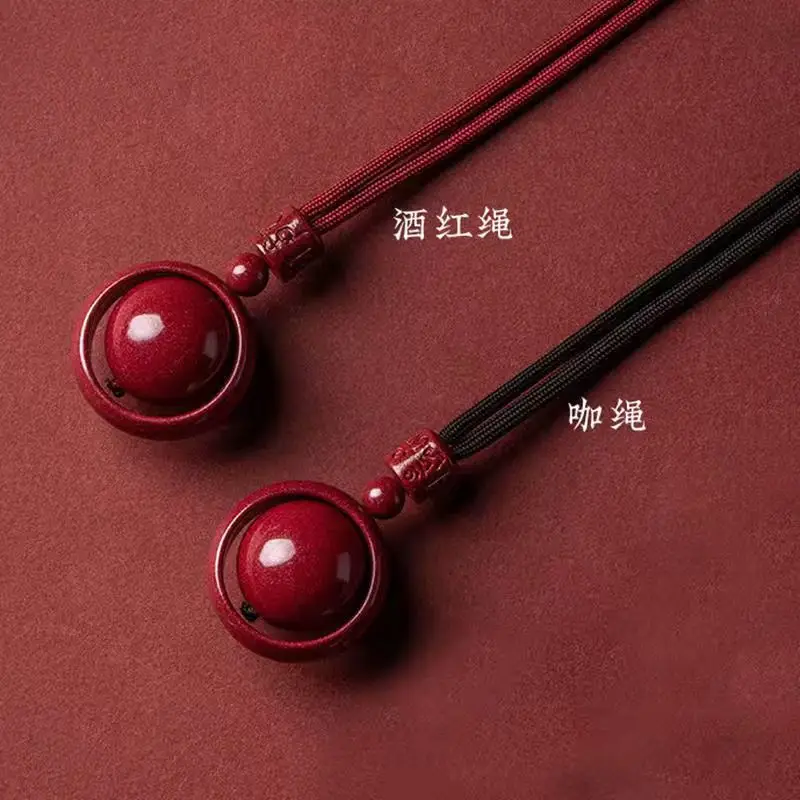 Cinnabar Authentic Transit Bead Pendant for Men and Women with High Content Purple Gold Sand Birthyear Necklace As A Couple Gift