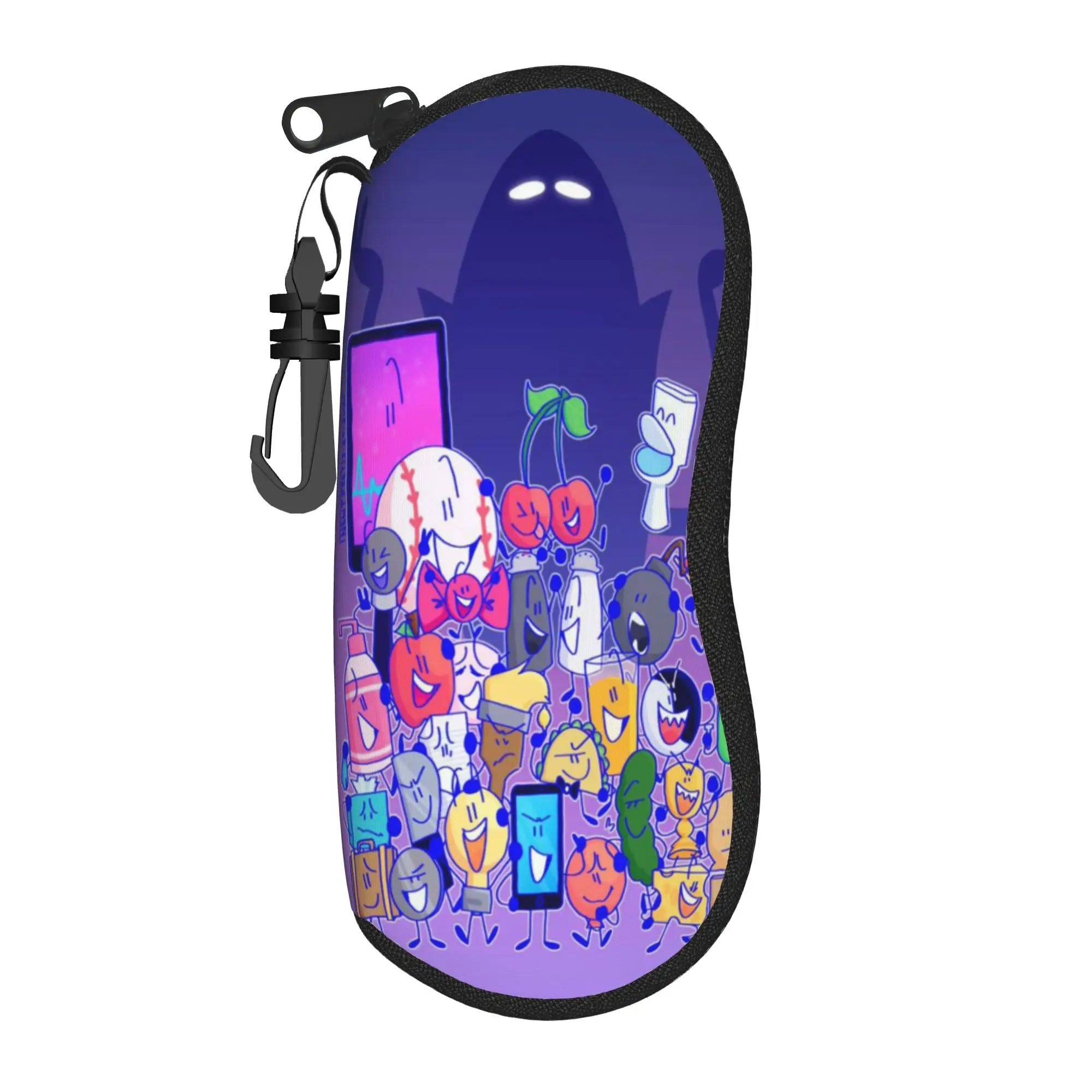 BFDI Battle for Dream Island Glasses Case Gift For Girls  Zipper  Eyewear Box Cartoon Eye Contacts Case