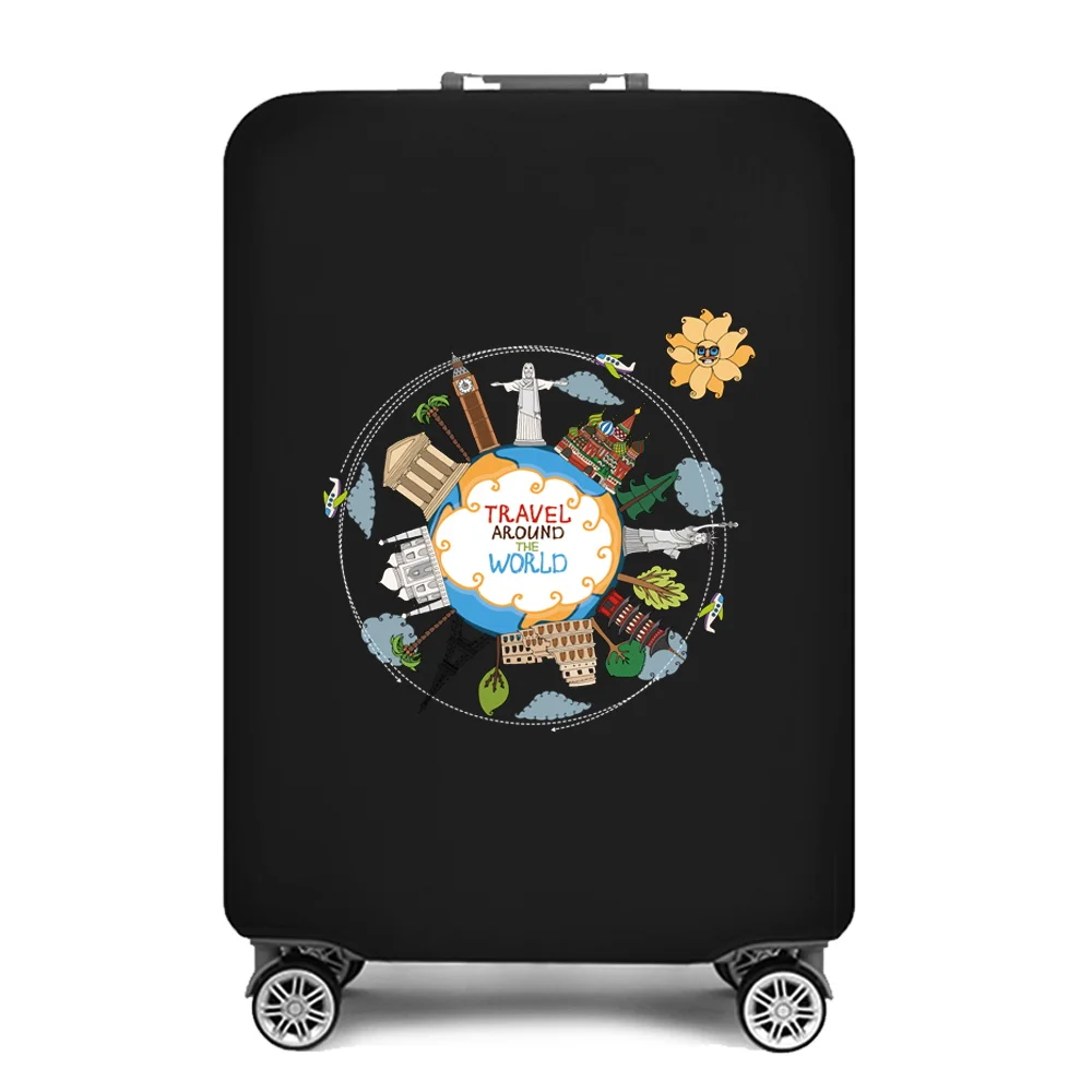 Luggage Cover Suitcase Travel Accessories Printed Elastic Dust Cover 18\'\'-28\'\' Trolley Case Protective Case Travel Bag Covers