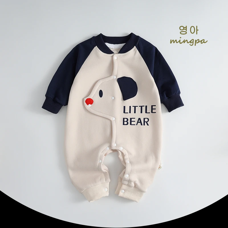 

Комплект детской одежды для мальчиков в корейском стиле: осенний комбинезон-слип с мультяшным принтом, класс А, хлопок, для малышей...