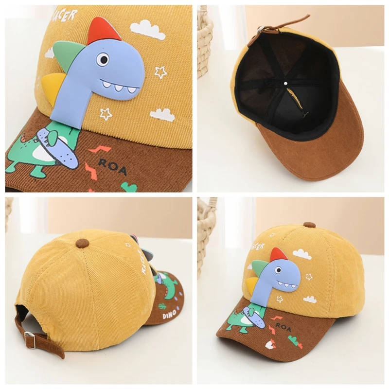 Children\'s Kids Baseball Cap for Girl Boy Spring Summer Baby Sun Hat Cartoon Dinosaur Toddler Caps