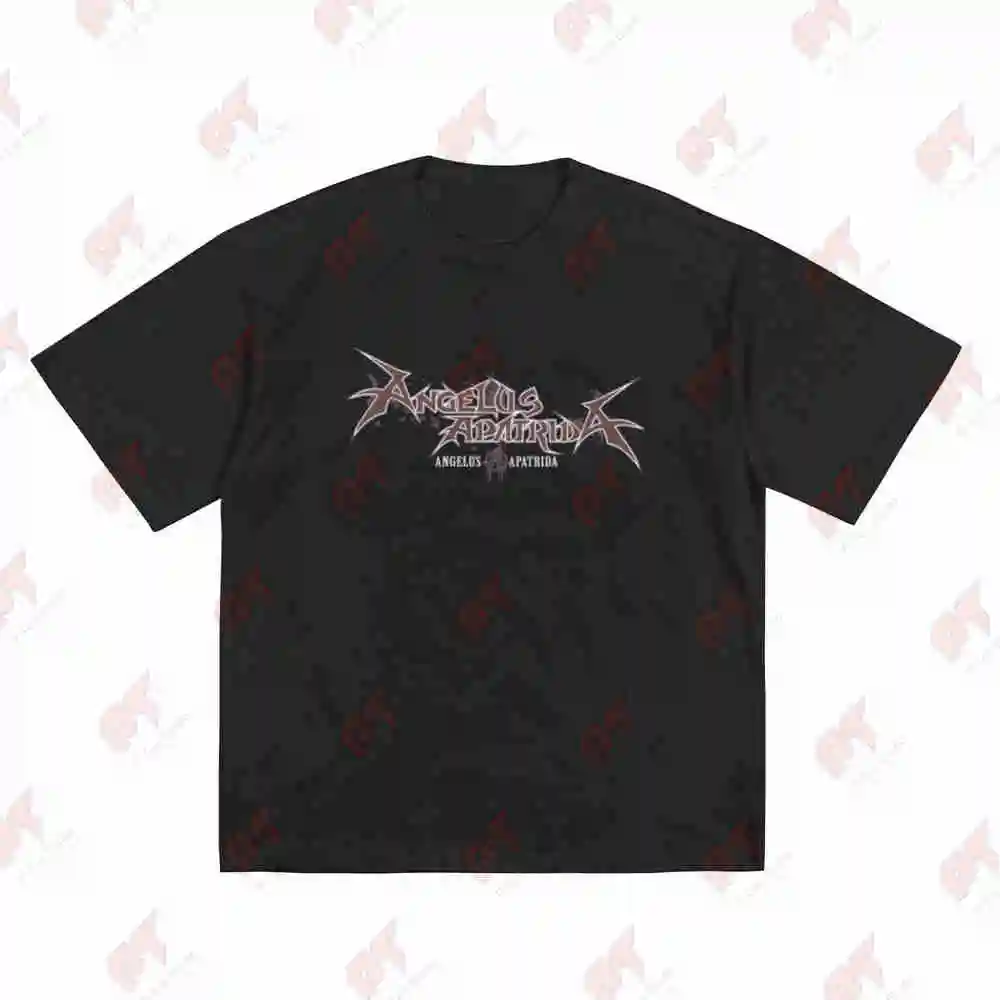 Angelus Apatrida Band Greek Lettering Gamma Country Short Sleeve Tee 100% Cotton T-Shirt