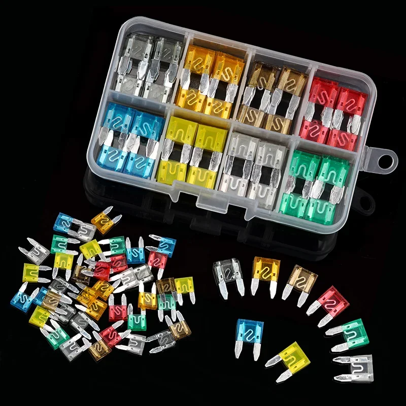 

80Pcs Mini Standard Blade Fuses Set for 2/5/7.5/10/15/20/25/30 AMP Automotive Car Boat Truck Blade Fuse Assortment Kit