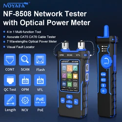 Noyafa NF-8508 Network Cable Tester with OPM VFL PoE Digital LCD Display Cable Tracker RJ11 RJ45 Line Finder Network Tools