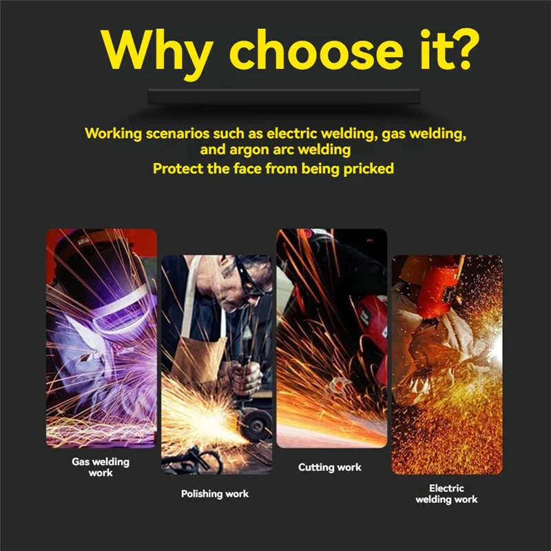 

PORK-Flame Resistant Leather Hood For Welding, Flip Lens And Protective Grinding Face Shield Work Helmet