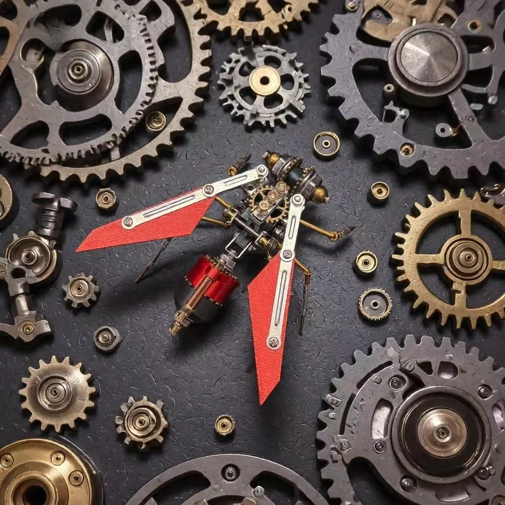Cyberpunk mechanical insect assembled Bee model creative handmade DIY Ornament Boys Gift Creative Home Decoration