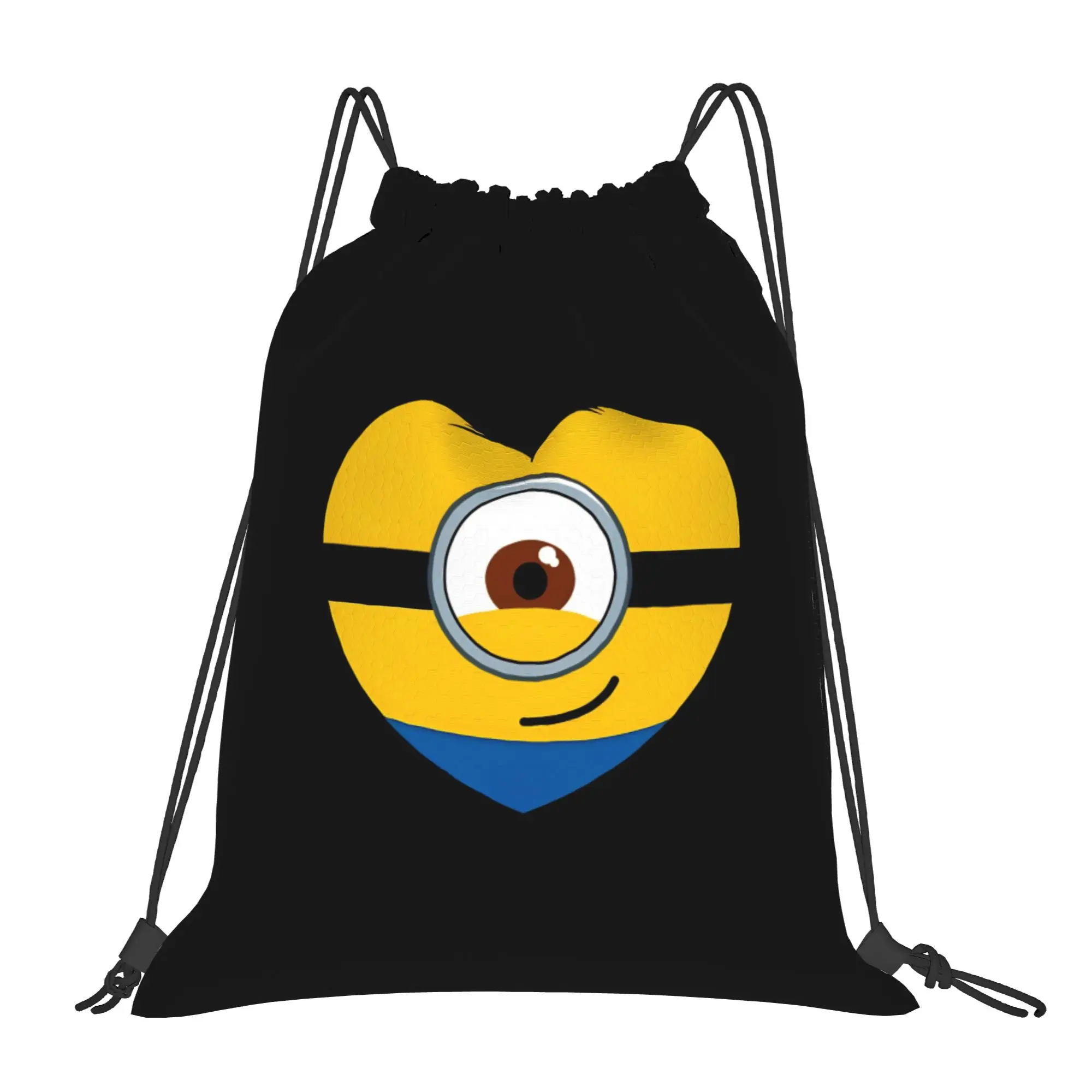 M-Minions-s Heart Drawstring Bags Sports Backpack Gym Sackpack Water Resistant  String Bag for Yoga