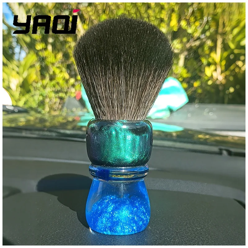 YAQI OCEAN 28mm Synthetic Hair Wet Shaving Brush Resin Handle Mens Shaving Men Shaving Products Mens Grooming Tools Best Gift