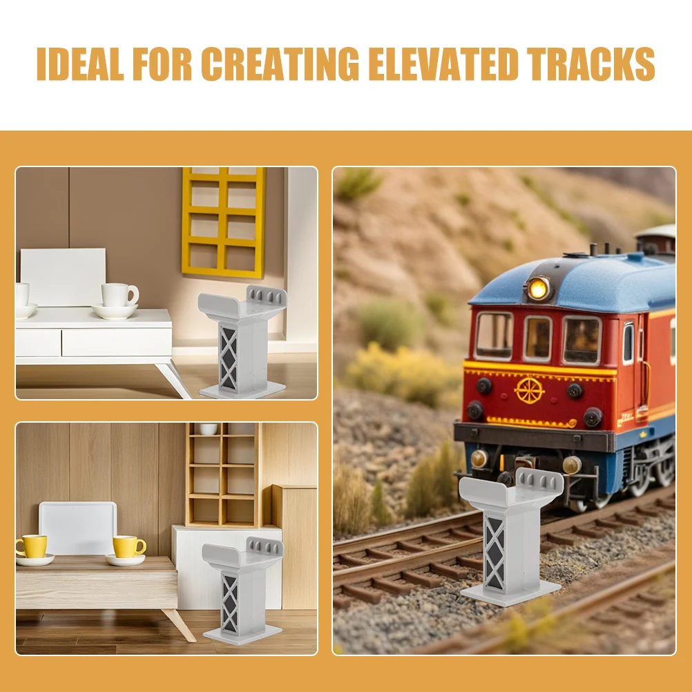 12pcs 12 Pieces Train Track Accessories Elevated Bridge Pier Plastic Supports Railway Tracks Block Compatible Fits Major Brands