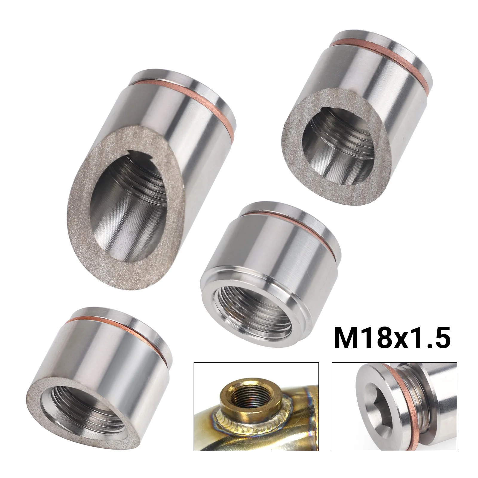 Oxygen Mounting Bungs and Plugs Adapter M18X1.5 Weld Stainless Steel O2 Oxygen Sensor Bung Flat Or Notched Style Or 30 45 Degree