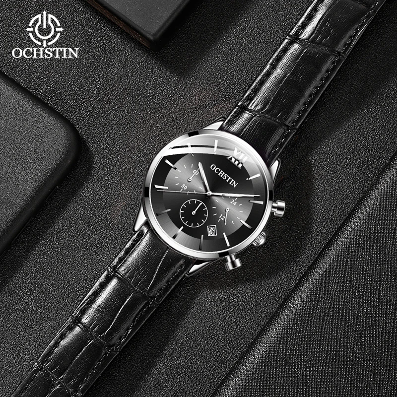 Ochstin-ساعة كوارتز للرجال متعددة الوظائف ، سلسلة قائد ، شخصية ، موضة بسيطة ، ماركة أصلية ، حركة ، ساعة رجالية