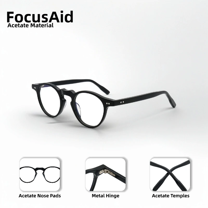 

Fashion Retro Rivet Glasses For Men And Women High-Quality Plate Frames Trendy And Versatile Oval Frames With Transparent Lenses