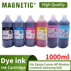 1000ML 1KG Liter Black C M Y Refill Dye Based Ink Kit Replacement For Epson Canon HP Brother Lexmark Samsung Dell Inkjet Printer