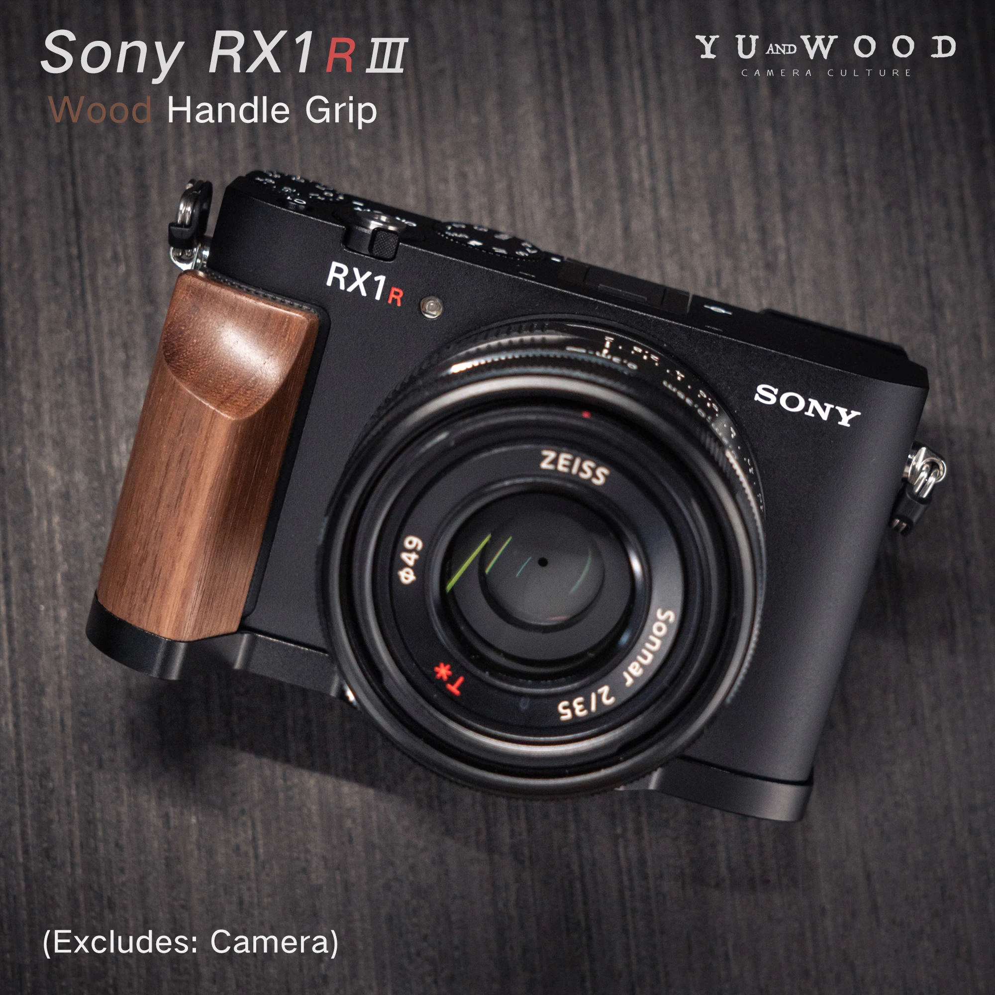 

YUWOOD RX1R3 L-Shaped Mount Plate with Wooden Handle for Sony rx1rm3 Built-in Arca-Swiss Quick Release Plate