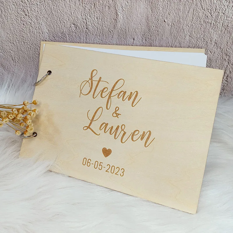 Personalized Wedding Guest Book Rustic Wedding Guest Signatures Wood Guestbook Engagement Anniversary Gift Wedding Sign Book