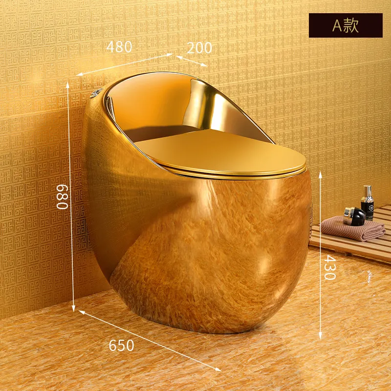 Personalized local tyrant gold flush toilet creative color toilet deodorant ceramic silent toilet siphon 9.0