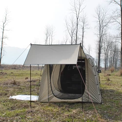 Car Rear Tent with Large Awning, Hatchback Tent, Versatile Setup Options, Van Tent, 3 Doors and Floor