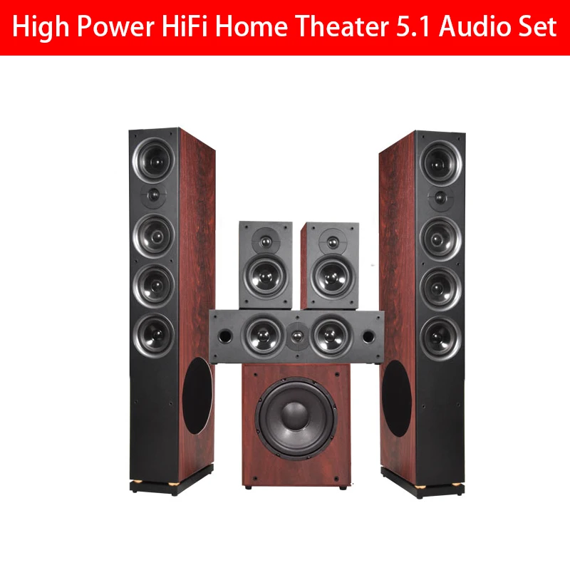 5.1 Home Theater Sound System High-power Speaker Set HiFi High-fidelity Surround Floor-standing Audio Passive 10-inch Subwoofer