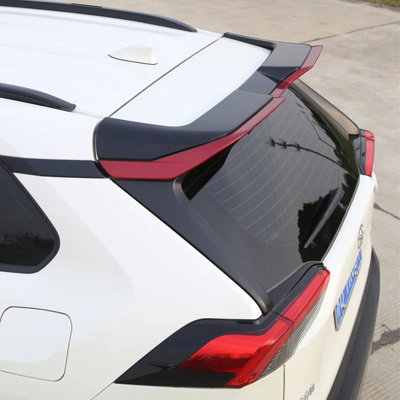 

For Toyota RAV4 Roof Spoiler 2020 - 2023 ABS Material Carbon Fiber Look Car Rear Trunk Windshield Wing Accessories Body Kit