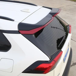 For Toyota RAV4 Roof Spoiler 2020 - 2023 ABS Material Carbon Fiber Look Car Rear Trunk Windshield Wing Accessories Body Kit