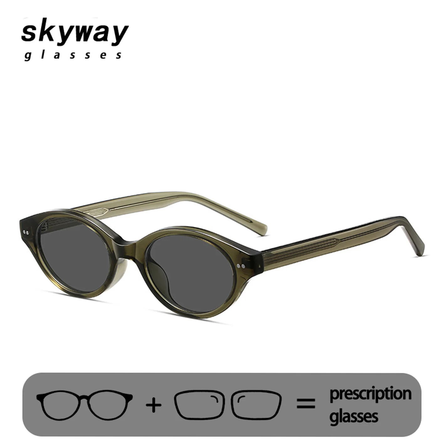 SKYWAY Acetate Pin Temple Cat‑Eye Polarized Sunglasses UV400 GM Style Shades Eyewear for Men Women Street Daily Casual Wear