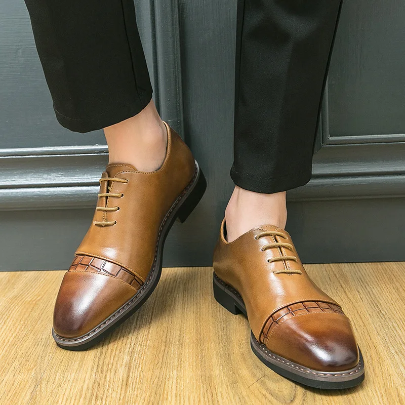 Men's plus Size British Style Leather Shoes New Wedding Business Formal Casual Office Dress Shoes