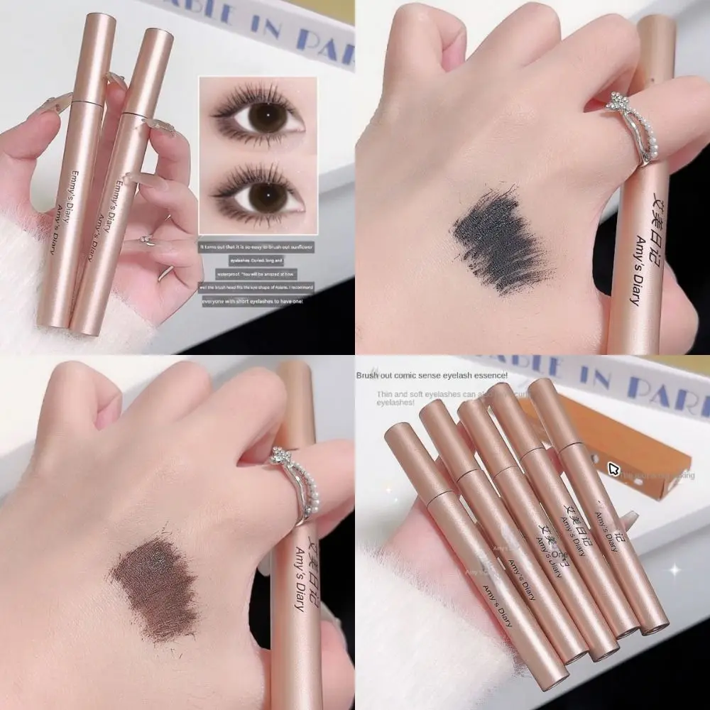 Rímel preto à prova d'água, espessamento duradouro, extensão de cílios pretos, alongamento natural, fibra líquida