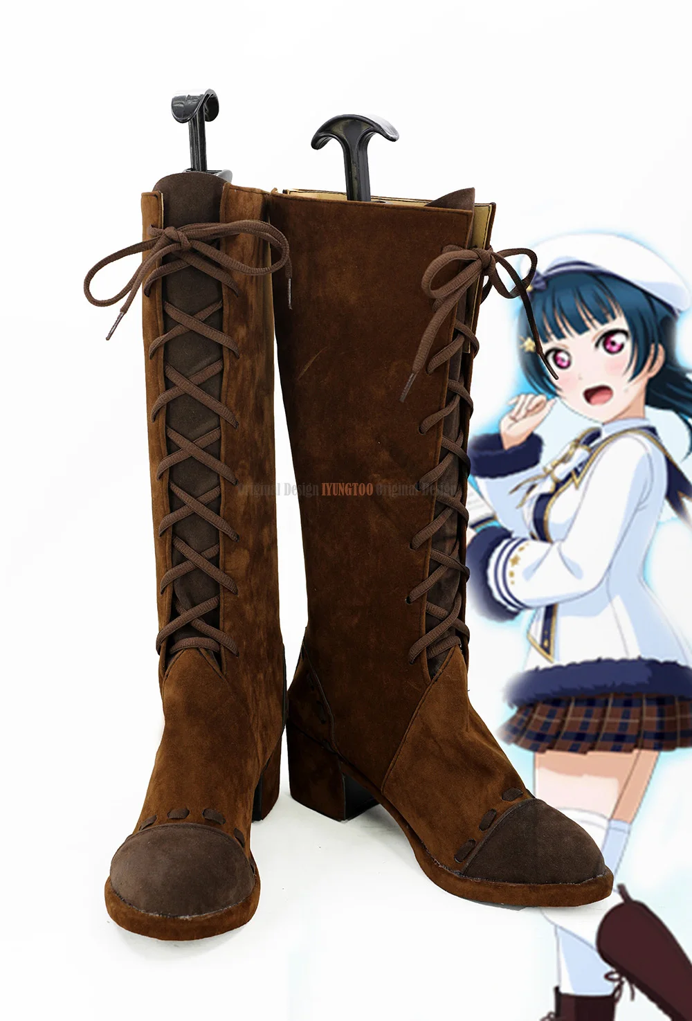 

Love Live Sunshine Aqours Choir Did not wake up Cosplay Brown Boots Shoes Custom Made