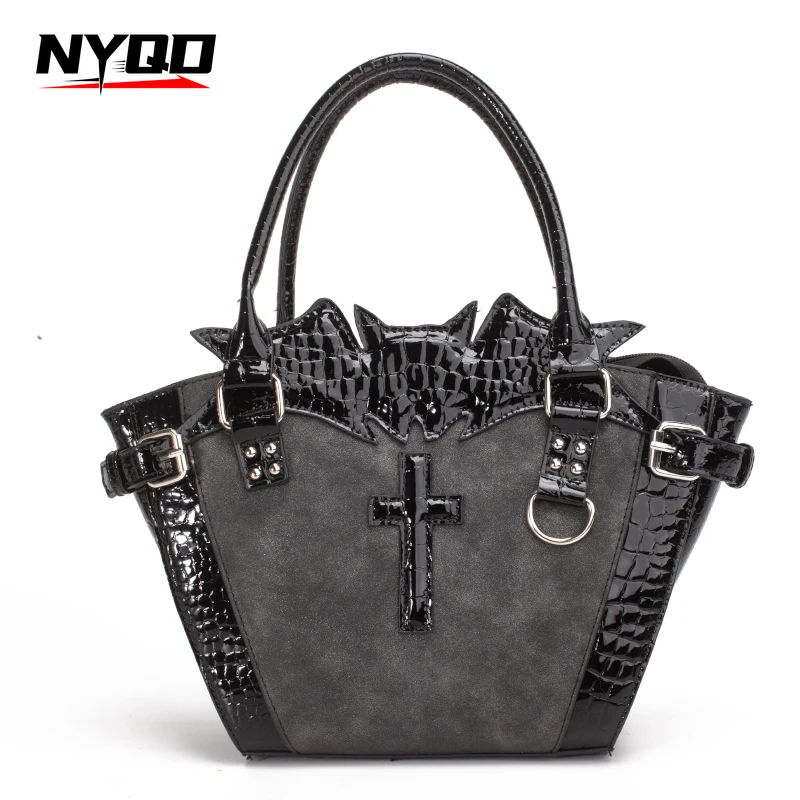 

Falling Night Y2K Lolita Tote Bags for Women Cross Bat Gothic Subculture Crossbody Bag Purses and Handbag Petit Sac Bandoulière