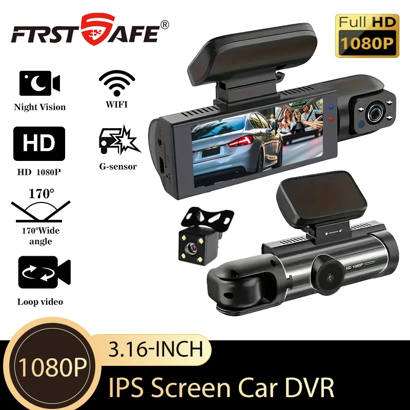 

1080P WIFI Dual camera Dash Cam for cars,Front And Inside,car camera with IR Night Vision,Loop Recording,wide angle Car DVR Came