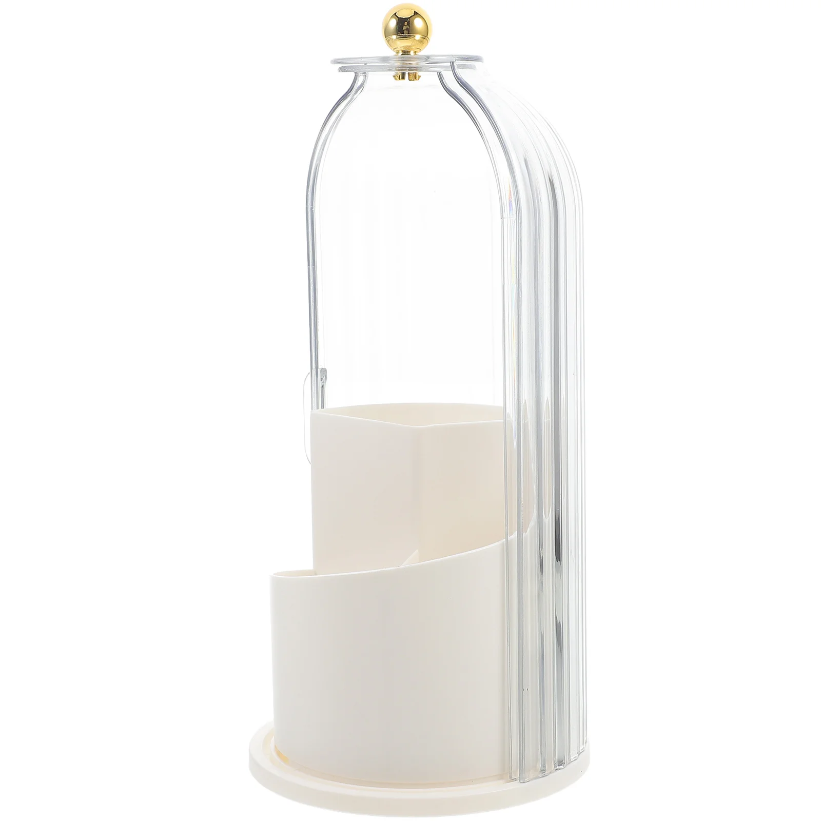 

Makeup Brush Holder Cover 360 Degree Rotating Brush Storage Organizer Vanity Bathroom Storage Box Large Capacity