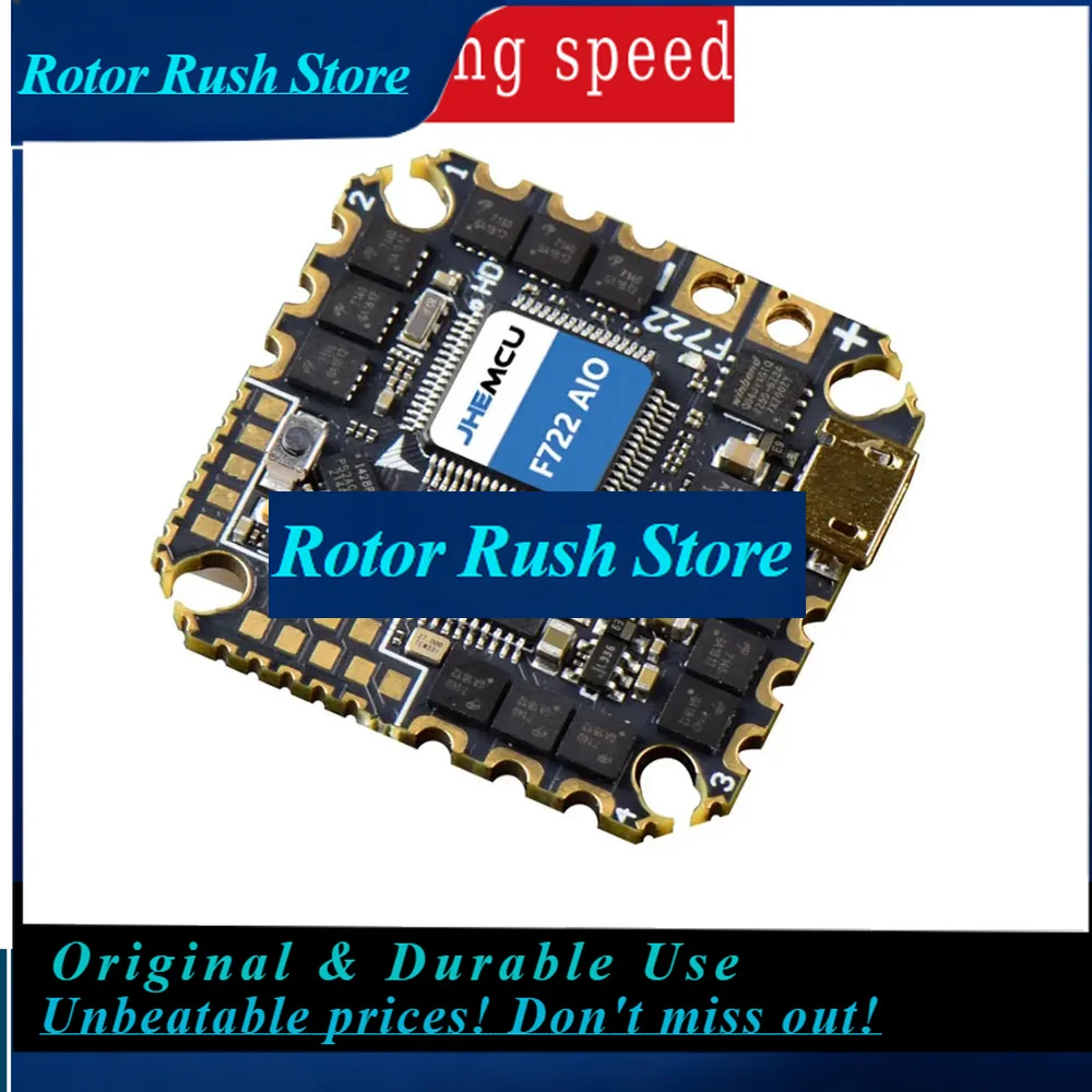 RoRuSJHEMCU GHF722AIO-HD 40A All-in-One FC - Integrated Baro/OSD/BlackBox & 4-in-1 ESC (2-6S) For FPV Freestyle/Cinewhoop Drones