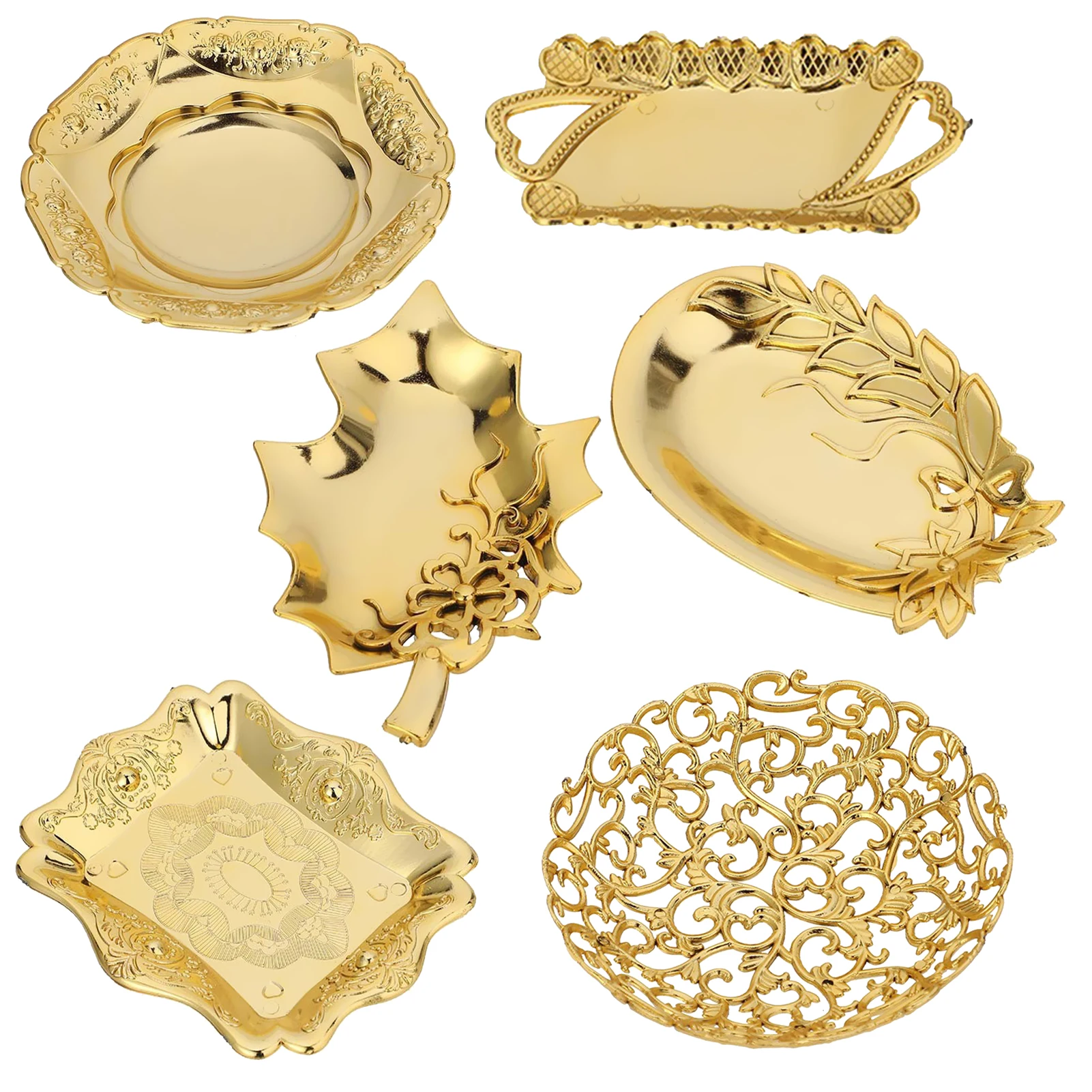 12pcs Gold Party Serving Trays Creative Cake Tray Banquet Table Decoration Base For Home Wedding