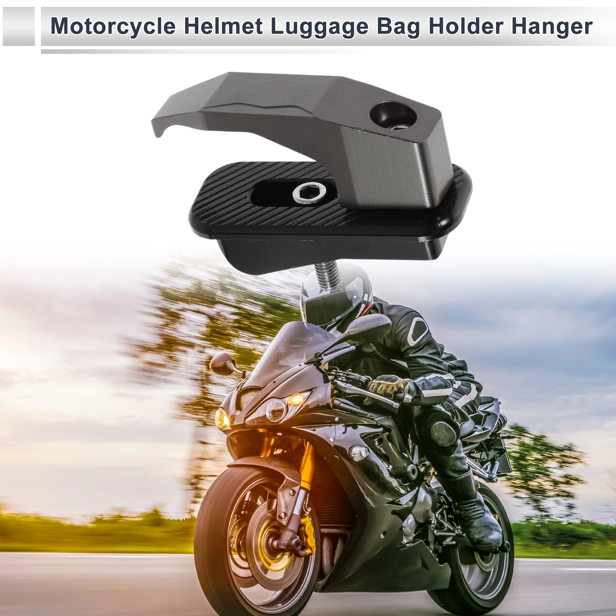 Motoforti مستطيل سبائك الألومنيوم دراجة نارية معلقة هوك 1 مجموعة لهجة التيتانيوم #3