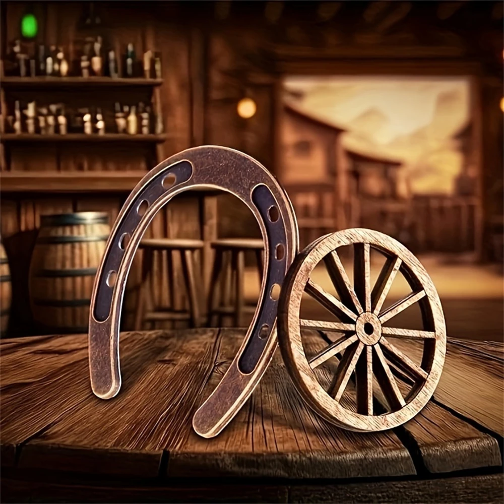 Our Warm 24pcs Good Lucky Horseshoe Wedding Favors with Kraft Tags Rustic Horseshoe Gifts for Vintage Wedding Party Decorations