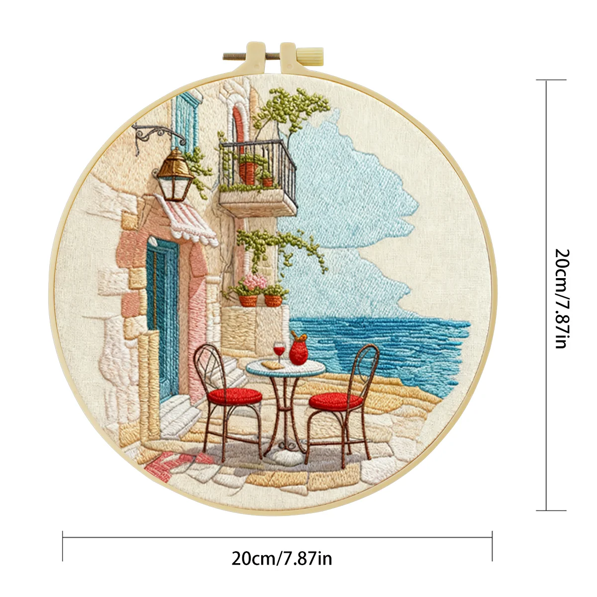 1 Stück 20X20CM/15X15CM 7,87/6,3 Zoll Urlaubs-Stickerei-Starter-Kit DIY-Kit DIY-Stickerei-Set Handarbeiten Nadelkunst – Detail 5