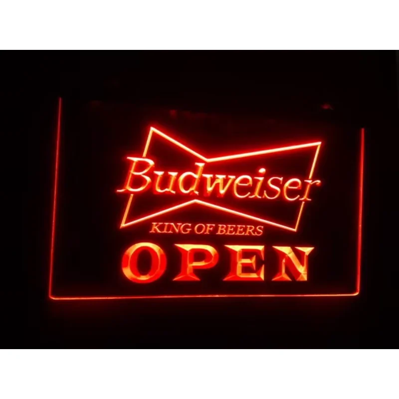 فتح Budweiser Led ضوء النيون تسجيل البيرة حانة نادي ديكور المنزل الحرف الديكور مسكن جدار ديكور خمر ديكور المنزل