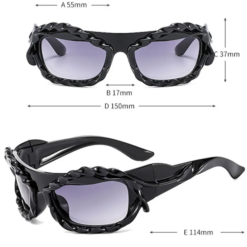 Moda nuove donne Y2K occhiali da sole donna tecnologia futura occhiali da sole uomo Outdoor protezione UV occhiali UV400 Oculos De Sol