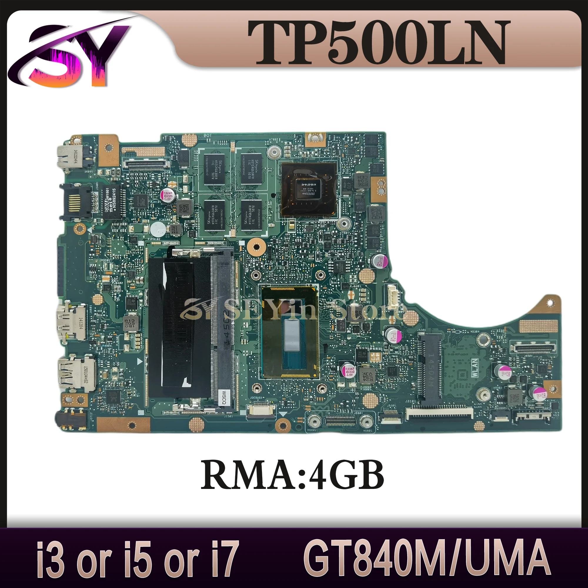 

Notebook Mainboard For ASUS TP500LD TP500L TP500LN J500LA TP500LB TP500LA Laptop Motherboard I3 I5 I7 4GB-RAM GT840M/UMA