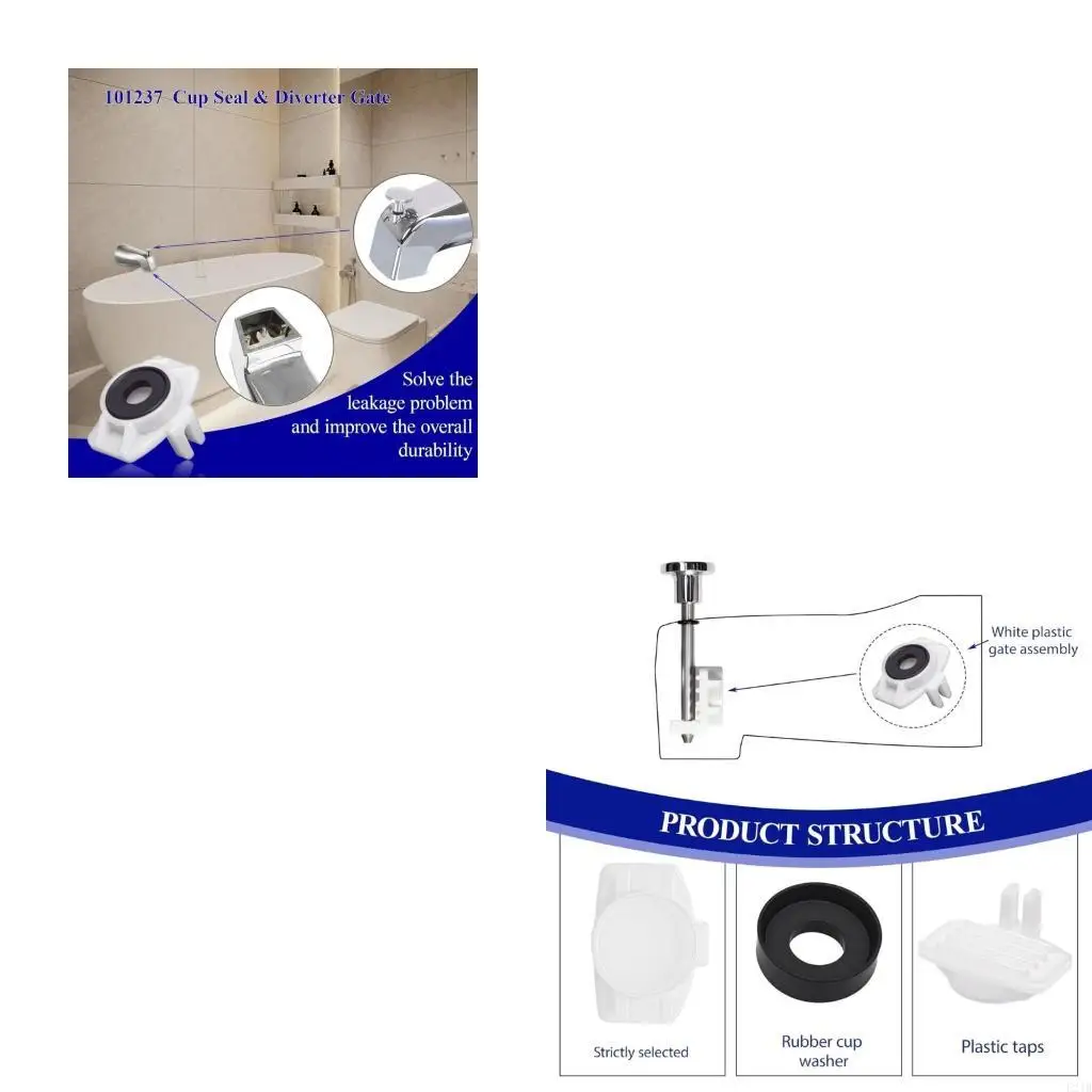 Strong Rubber Plastic Bathtubs Spout Diverter Gate Seals Repair Part for Home 