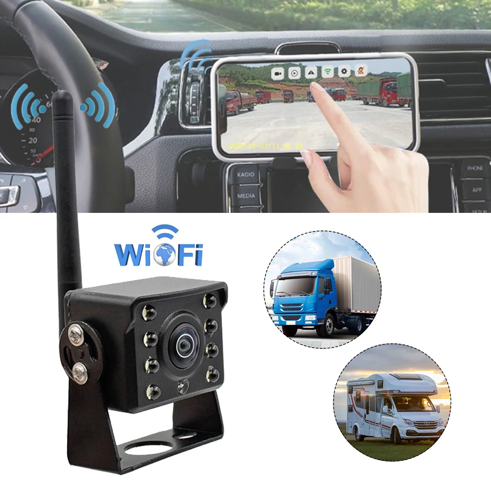 

WIFI Wireless Reversing Camera For Trucks Buses 12V-24V HD Rear View Camera With IR Night Vision 100m Distance For IOS Android